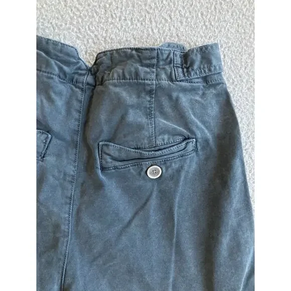 Anthropologie Pants 27P Crop Button Fly Gray Straight Leg Pleated Retro 80s 27 - Picture 6 of 16